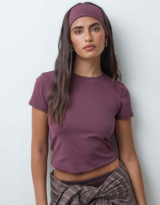 4505 Icon soft touch studio baby t-shirt in plum, 4 of 5