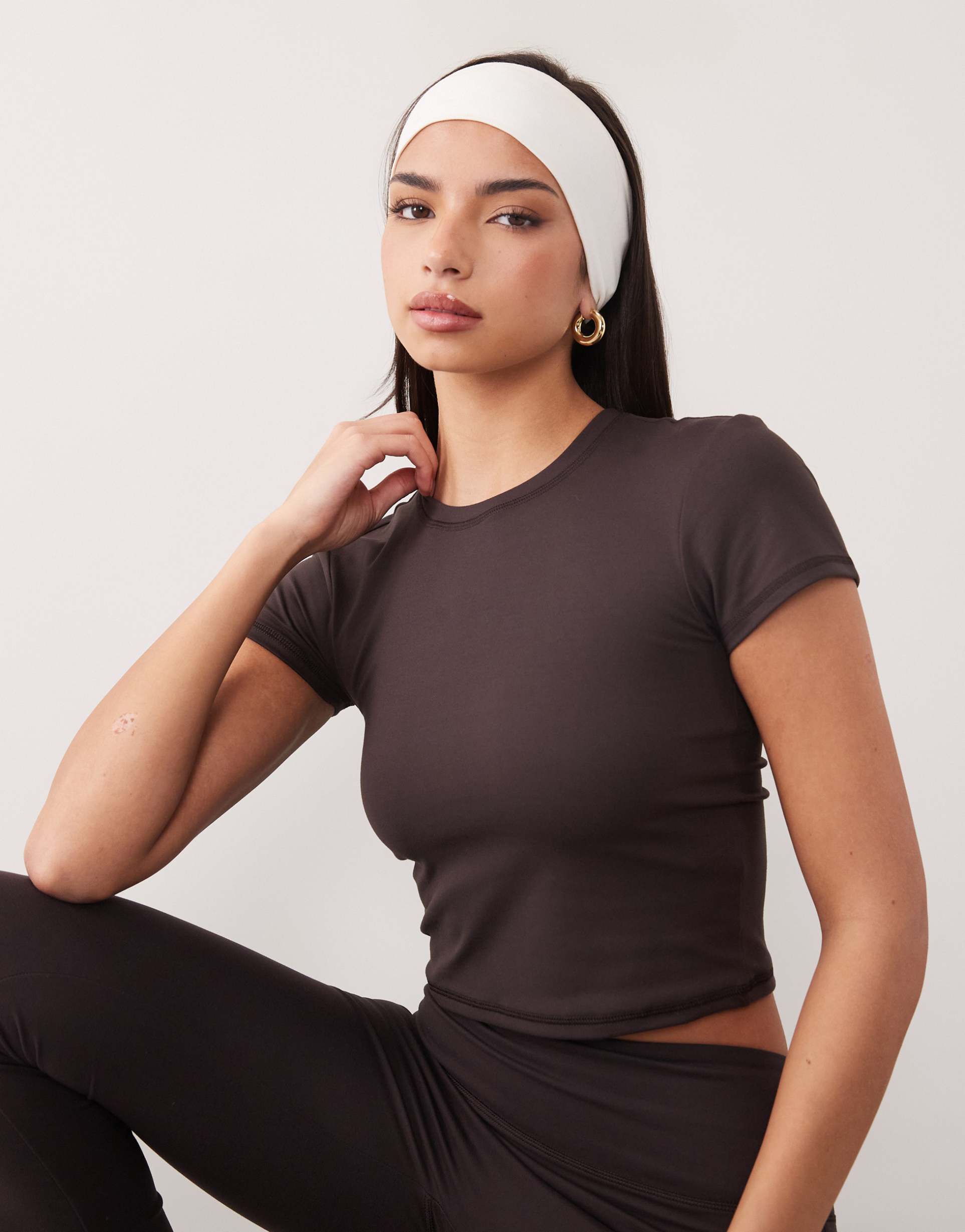 4505 icon soft touch studio baby tee in dark chocolate