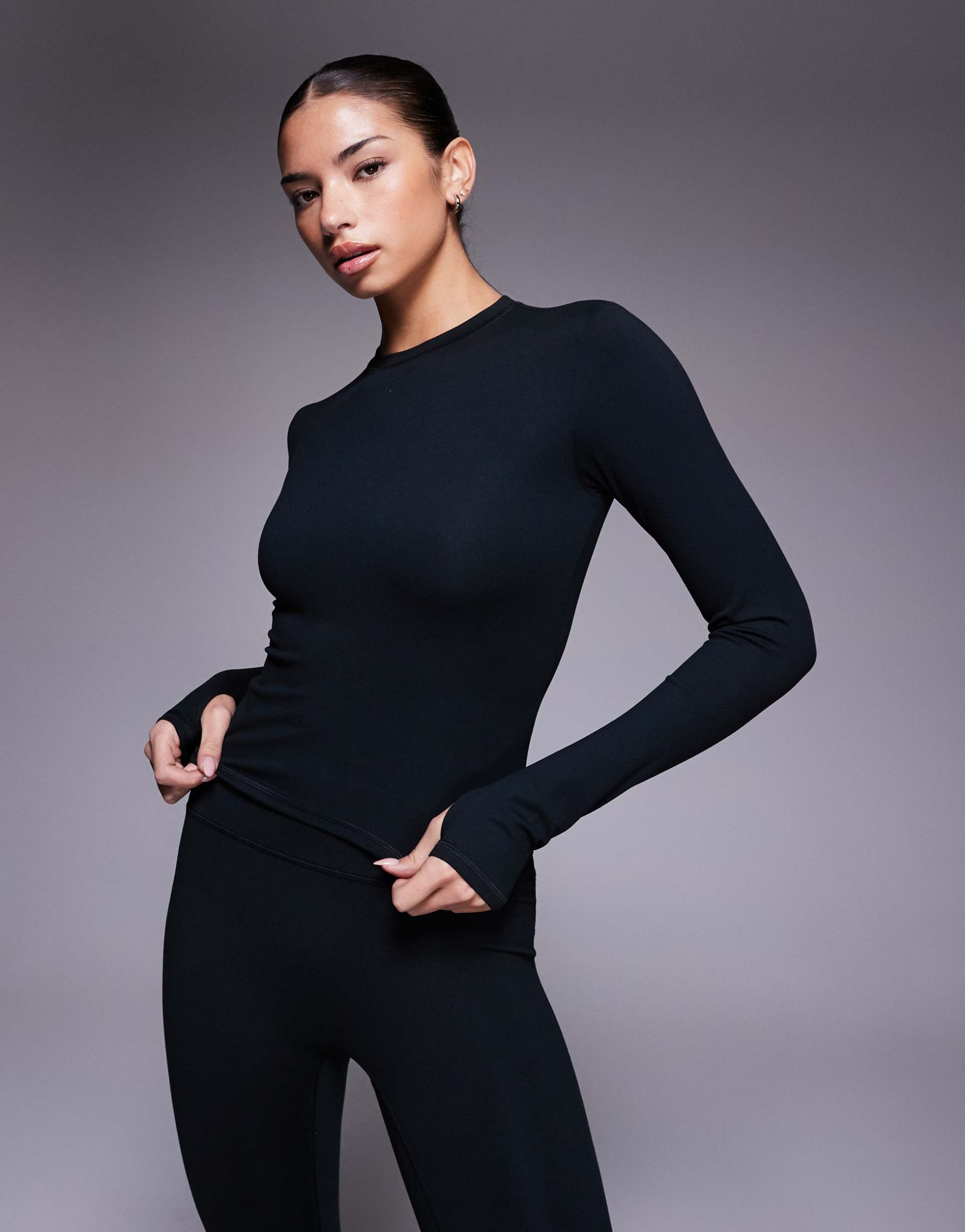 4505 icon soft touch studio long sleeve baby t-shirt in black