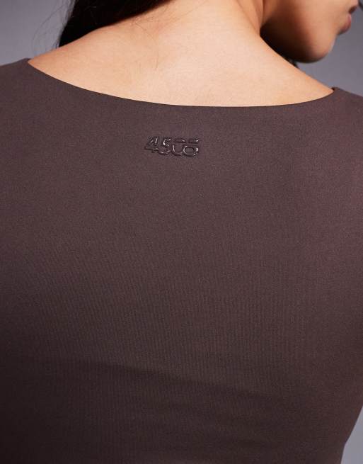 4505 Icon soft touch v neck performance baby t-shirt in plum chocolate, 3 of 4