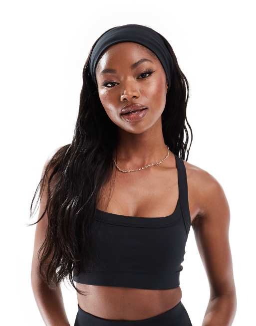 4505 Icon soft touch yoga wide headband in black 