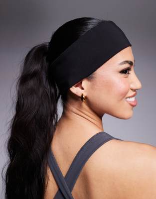 4505 Icon soft touch wide yoga headband in black