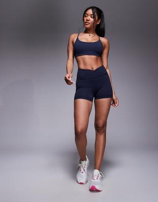 4505 Icon Soft Touch Wrap Waist 3 Inch Booty Shorts In Blue