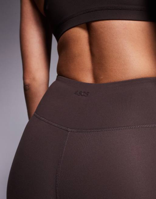 4505 Icon soft touch wrap waist slim kick yoga legging in plum chocolate, 3 of 5
