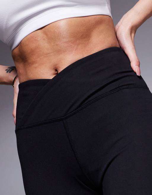 4505 Icon soft touch wrap waist slim kick yoga leggings in black, 3 of 5