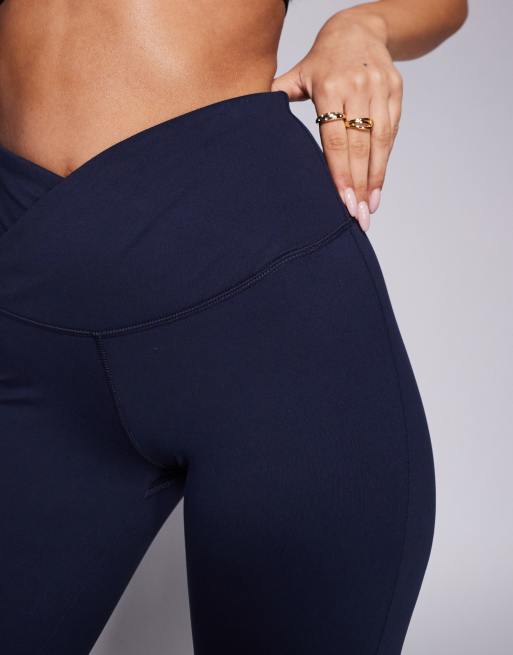 4505 Icon soft touch wrap waist slim kick yoga leggings in midnight navy, 2 of 5