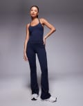 [ASOS] 4505 Icon soft touch wrap waist slim kick yoga leggings in midnight navy 14 Midnight Navy