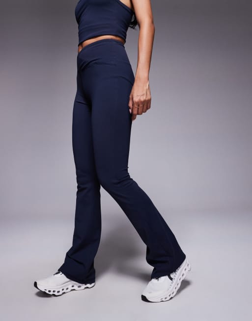 4505 Icon soft touch wrap waist slim kick yoga leggings in midnight navy