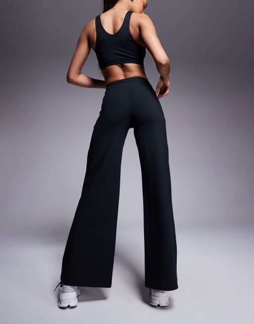 4505 Icon soft touch wrap waist wide leg dance pant in black , 2 of 5