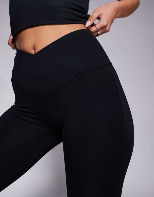 4505 Icon soft touch wrap waist yoga leggings in black, 2 of 5