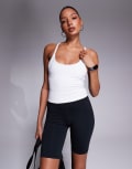 [ASOS] 4505 Icon soft touch yoga cami with inner bra in white 8 White