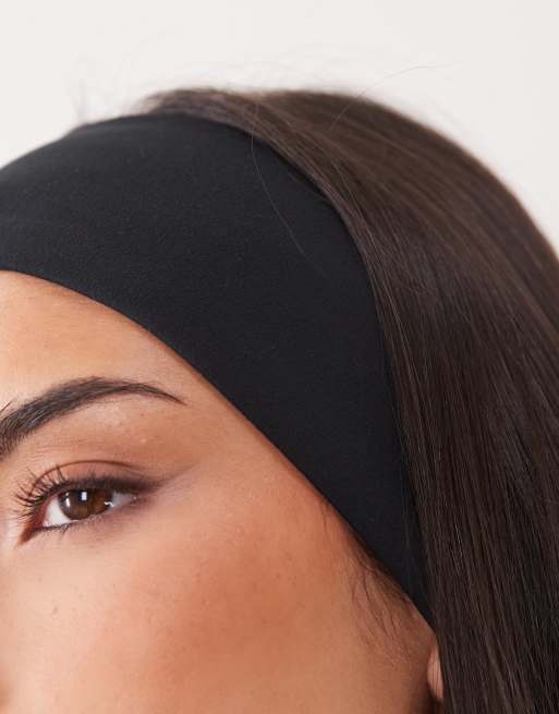 4505 Icon soft touch yoga wide headband in black , 2 of 3