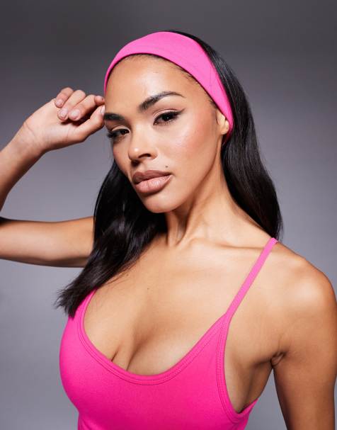 4505 Icon soft touch yoga wide headband in hot pink - view 1