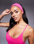 [ASOS] 4505 Icon soft touch yoga wide headband in hot pink One Size Hot Pink