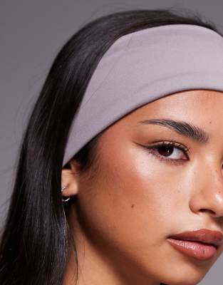 4505 Icon Soft Touch Yoga Wide Headband In Gray