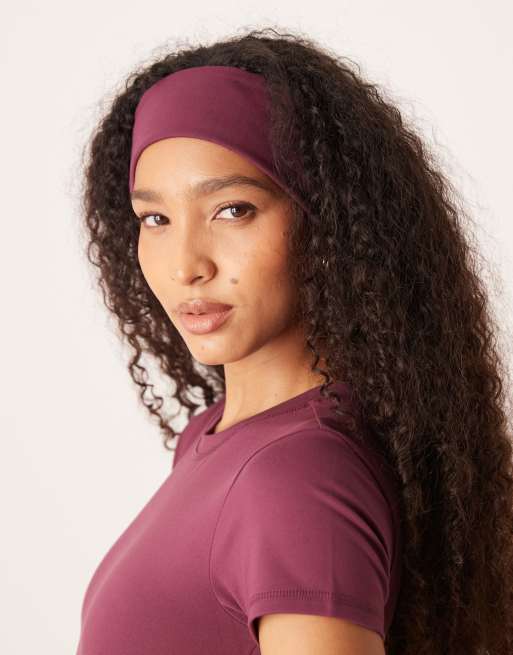 4505 Icon soft touch yoga wide headband in mulberry