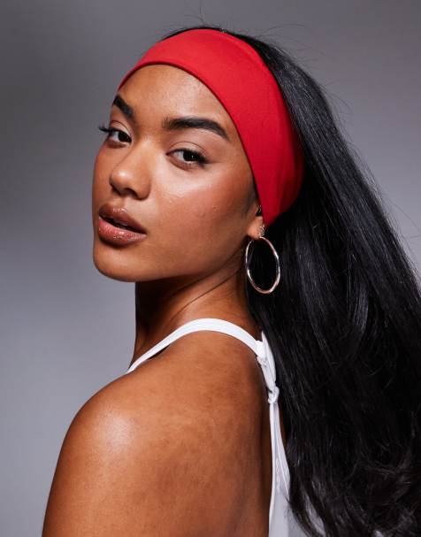 4505 Icon soft touch yoga wide headband in red - view 1