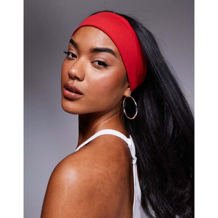 4505 Icon soft touch yoga wide headband in red | ASOS