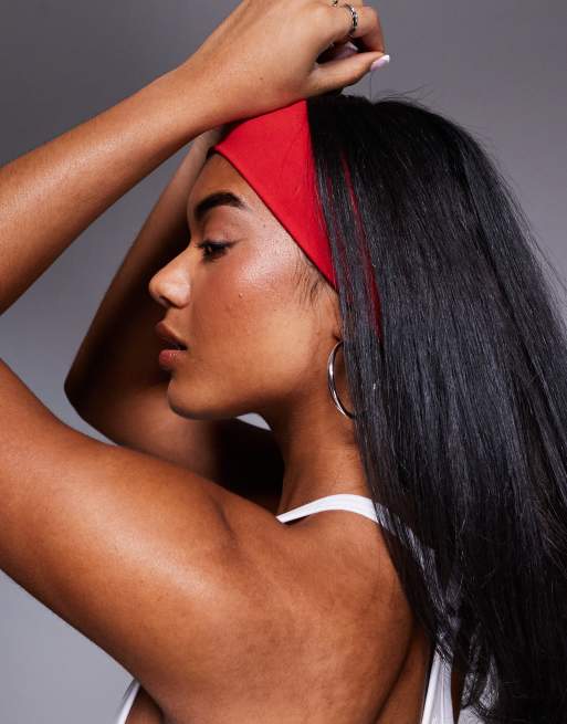 4505 Icon soft touch yoga wide headband in red