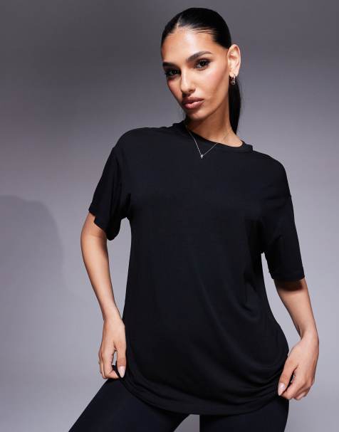 4505 - Icon - Sort oversized T-shirt i hurtigttørrende performance-stof - view 1