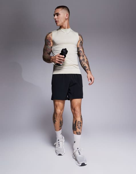 4505 - Icon - Sorte hurtigttørrende 13-cm-træningsshorts med lynlåslommer - view 1