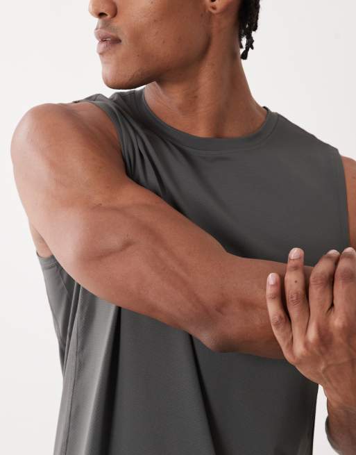 4505 – Icon – Sport-Tanktop aus schnelltrocknendem Netzstoff in Dunkelgrau, 3 von 5