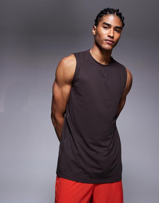 4505 – Icon – Sport-Tanktop aus schnelltrocknendem Netzstoff in Kaffeebraun  , 4 von 4