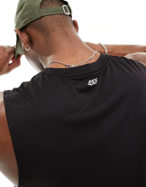 4505 – Icon – Sport-Tanktop aus schnelltrocknendem Netzstoff in Schwarz , 4 von 4