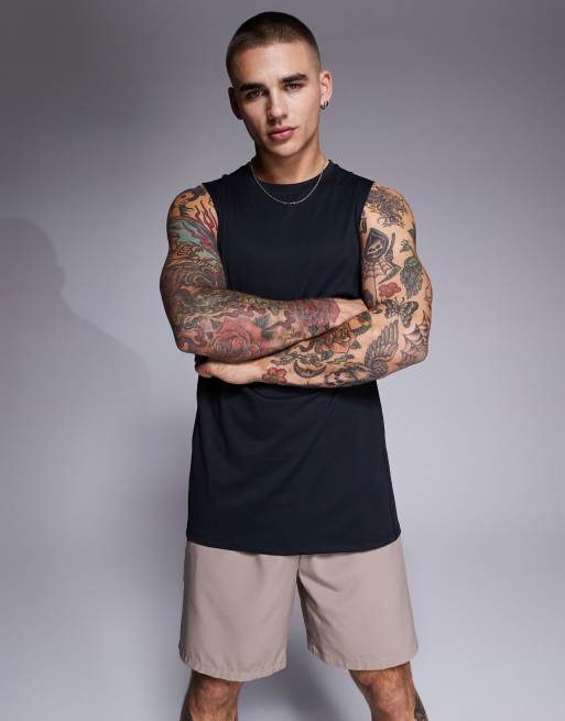 4505 – Icon – Sport-Tanktop aus schnelltrocknendem Netzstoff in Schwarz , 2 von 4