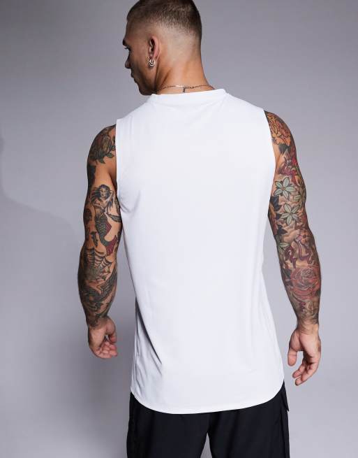 4505 – Icon – Sport-Tanktop aus schnelltrocknendem Netzstoff in Weiß  , 3 von 4