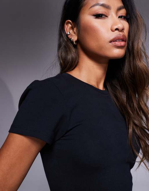 4505 - Icon - Studio - Zacht gekrompen T-shirt in zwart, 3 van 4