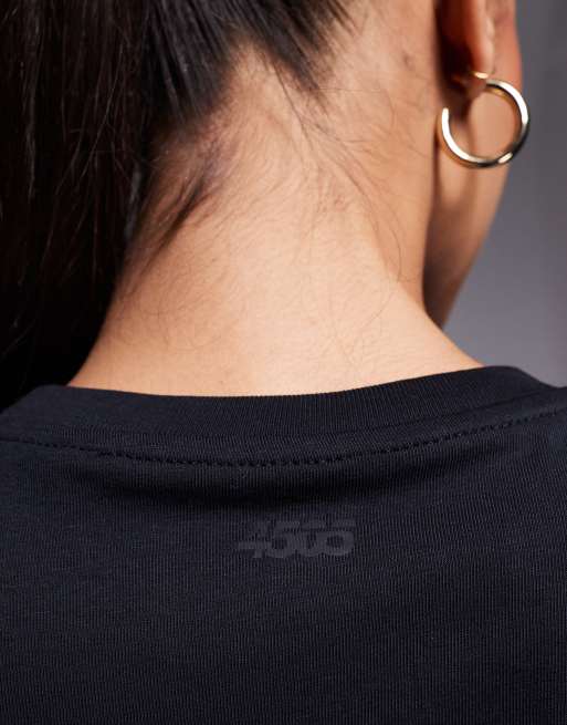 4505 – Icon – Svart t-shirt i bomull och oversize med snabbtorkande finish , 2 av 4