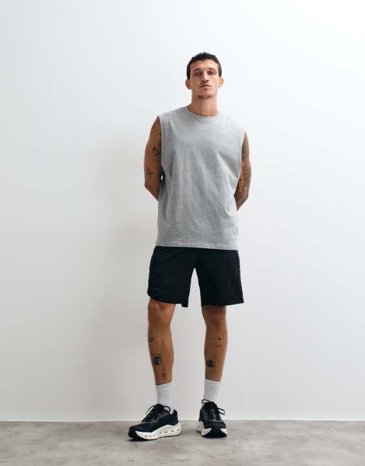 4505 – Icon – Svarta cargoshorts i snabbtorkande mesh med dragkedjefickor, 7 tum, 3 av 5