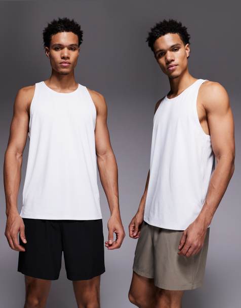 4505 – Icon – Svarta, ljusbeige och snabbtorkande träningsshorts med dragkedjefickor och 13 cm benlängd, 2-pack - view 1