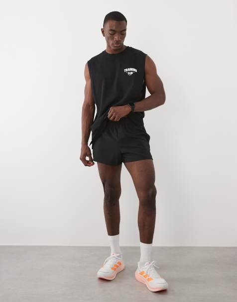 4505 – Icon – Svarta löparshorts i snabbtorkande material med mobilficka baktill och 3 tum benlängd - view 1