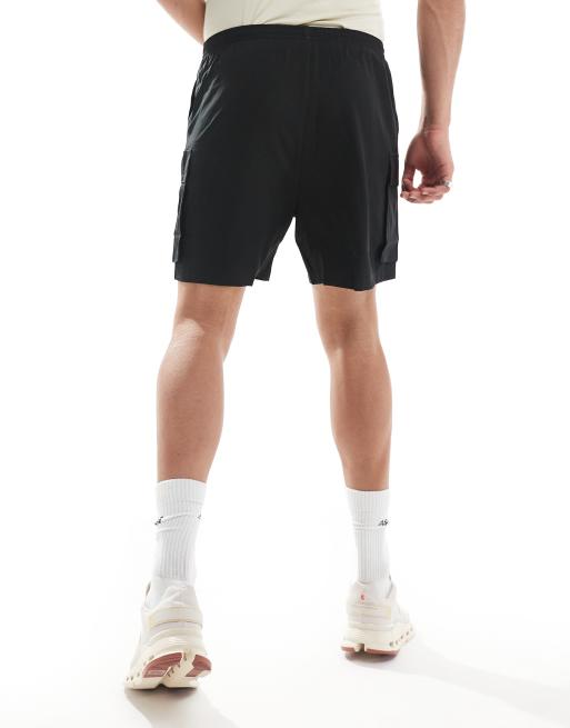4505 – Icon – Svarta träningsshorts i snabbtorkande material med cargofickor , 2 av 5