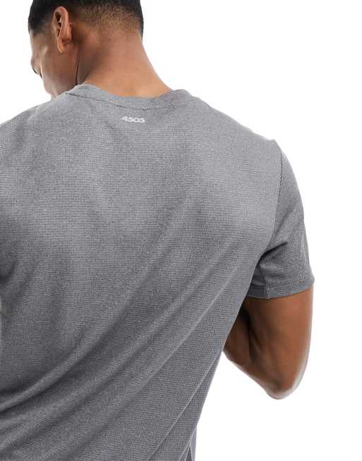 4505 – Icon – Szary melanżowy szybkoschnący T-shirt treningowy  , 3 z 4