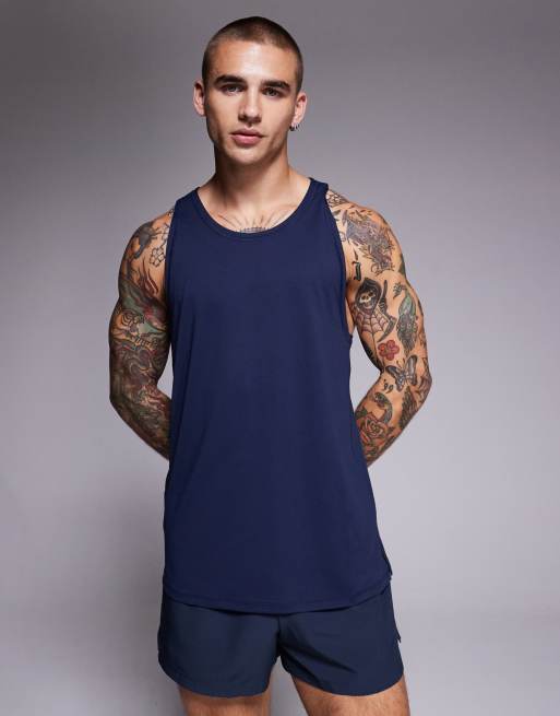 4505 – Icon – Szybkoschnący siateczkowy podkoszulek sportowy o fasonie bokserki w kolorze granatowym 