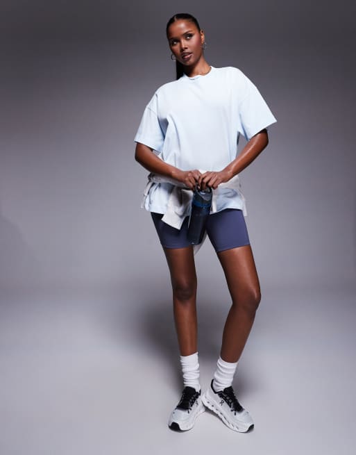 4505 - Icon - T-shirt coupe carrée en coton épais à séchage rapide - Bleu clair 