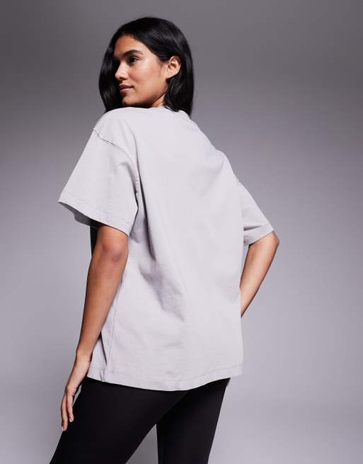 4505 - Icon - T-shirt coupe carrée en coton épais à séchage rapide - Cendre, 4 de 4