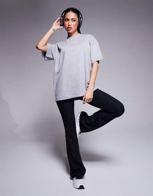 4505 - Icon - T-shirt coupe carrée en coton épais à séchage rapide - Gris chiné 