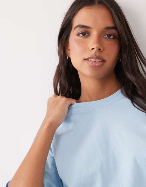 4505 Icon t-shirt court en coton épais avec finition séchage rapide en bleu bébé délavé, 2 de 4
