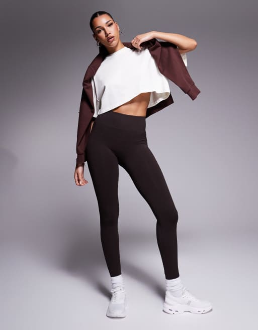 4505 - Icon - T-shirt crop top en coton épais à séchage rapide - Blanc cassé , 2 de 4