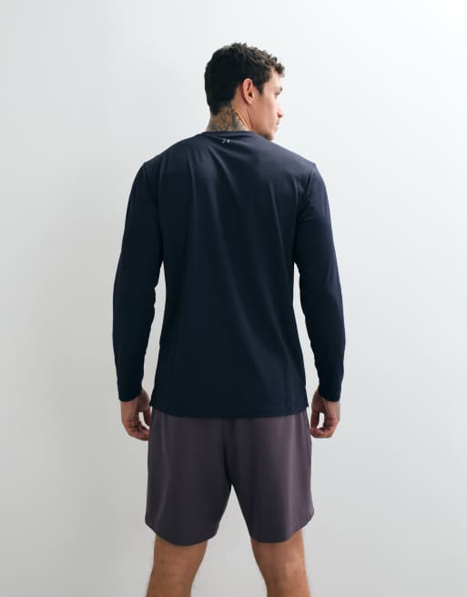 4505 Icon t-shirt da allenamento a maniche lunghe in rete quick dry blu navy, 5 di 5