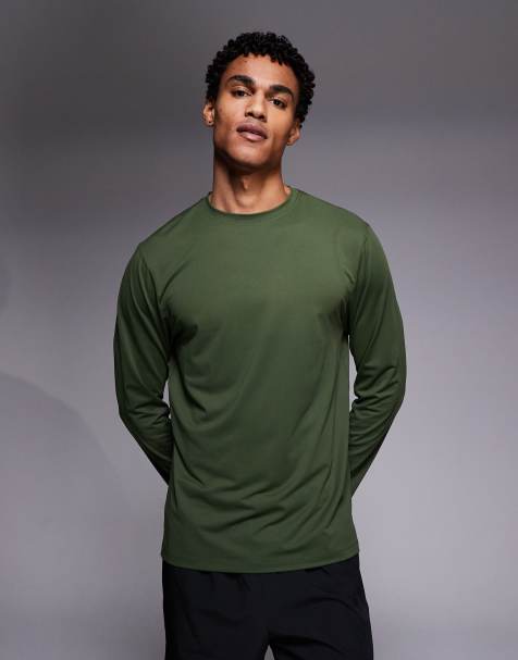 4505 - Icon - T-shirt da allenamento a maniche lunghe in rete quick dry kaki - view 1