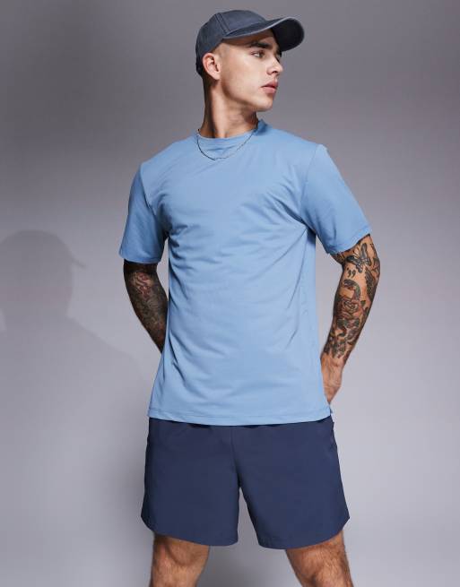 4505 - Icon - T-shirt da allenamento color blu ardesia ad asciugatura rapida 