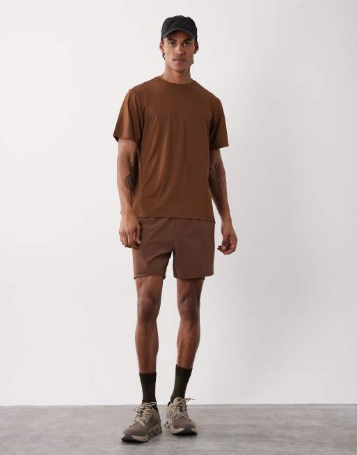 4505 - Icon - T-shirt da allenamento in rete ad asciugatura rapida marrone, 2 di 5