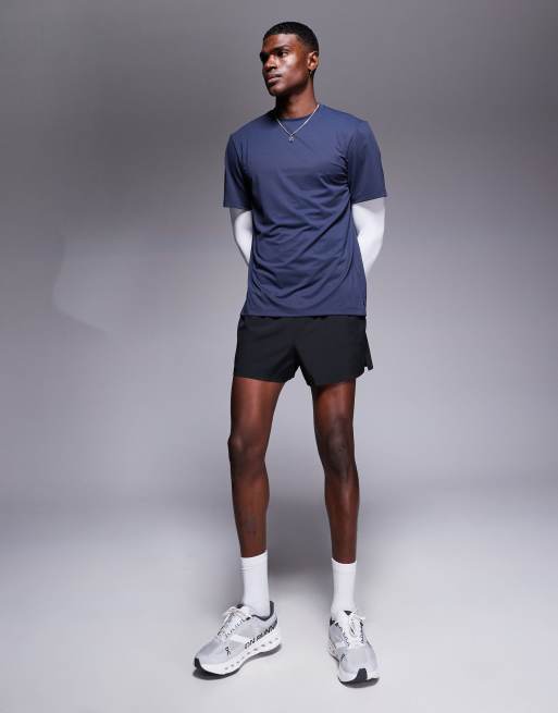 4505 - Icon - T-shirt da allenamento in rete blu navy mezzanotte quick dry , 3 di 4
