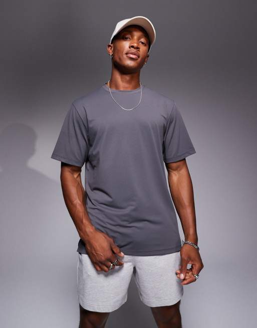 4505 - Icon - T-shirt da allenamento in tessuto ad asciugatura rapida color antracite 