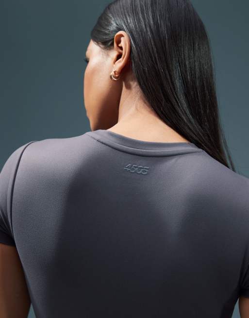 4505 - Icon - T-shirt de sport effet rétréci doux au toucher - Gris granit , 3 de 4